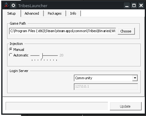 Tribes Launcher display